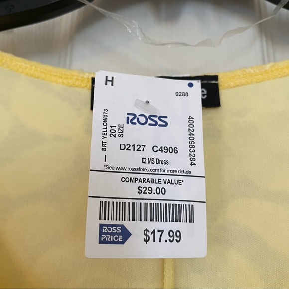 NEW Elizabeth & Nicole Short Sleeve Yellow Lace Tiered Midi Dress XL Made in USA - Picture 5 of 9